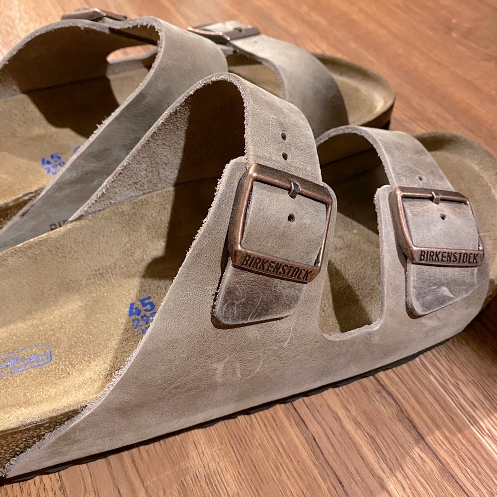 Birkenstock Arizona Leather Sandals - Size 45 M 12